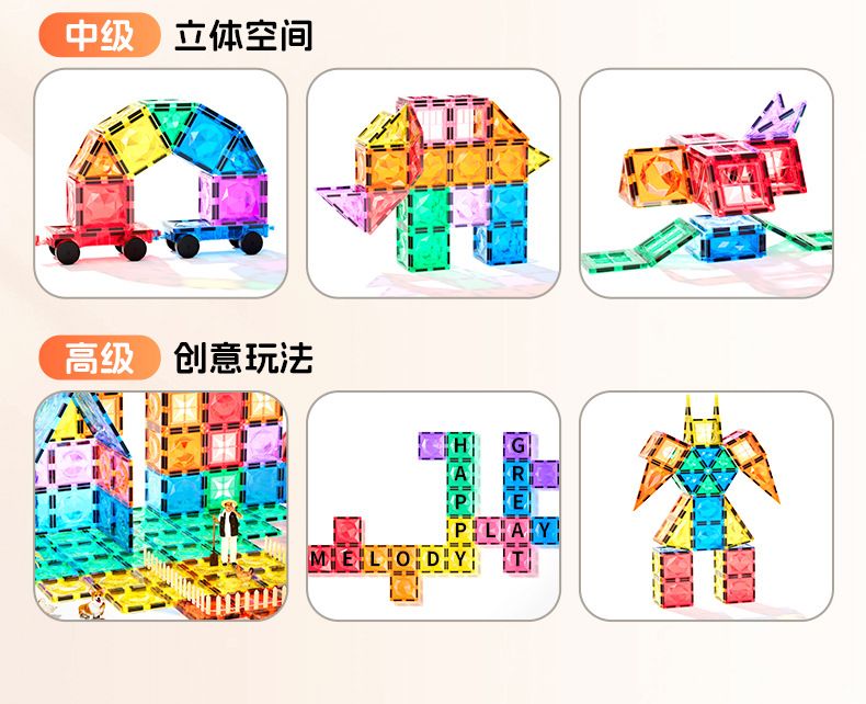 彩窗磁力片儿童益智玩具拼图强磁拼装积木思维训练男女孩生日礼物