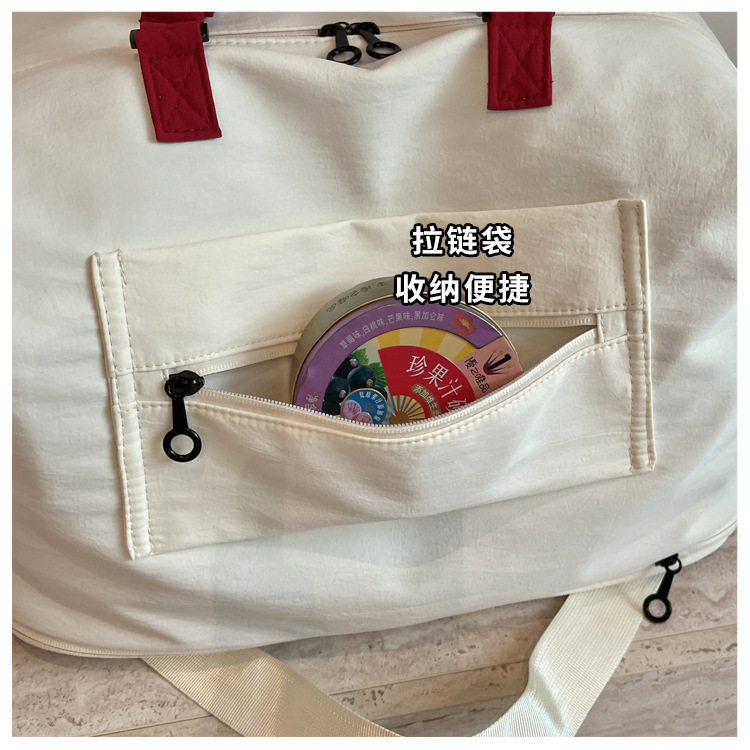 Bow-Detail Large-Capacity Travel Bag with Padding, Single Shoulder