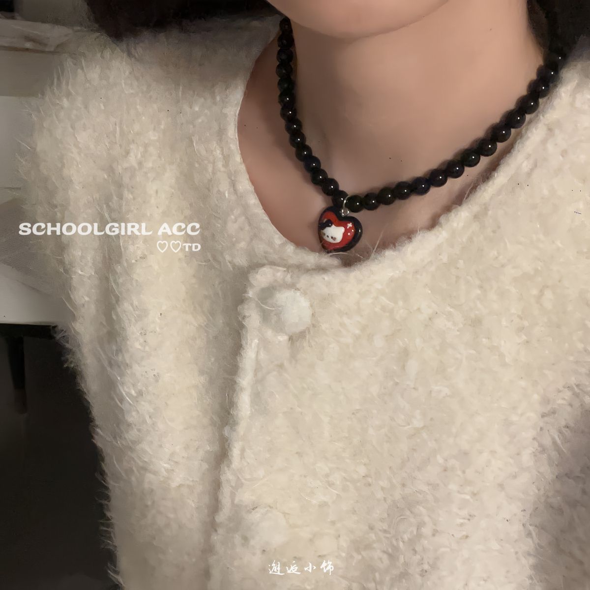 Bunte Emaille-Halskette, koreanischer Stil, Schlüsselbein-Kette
