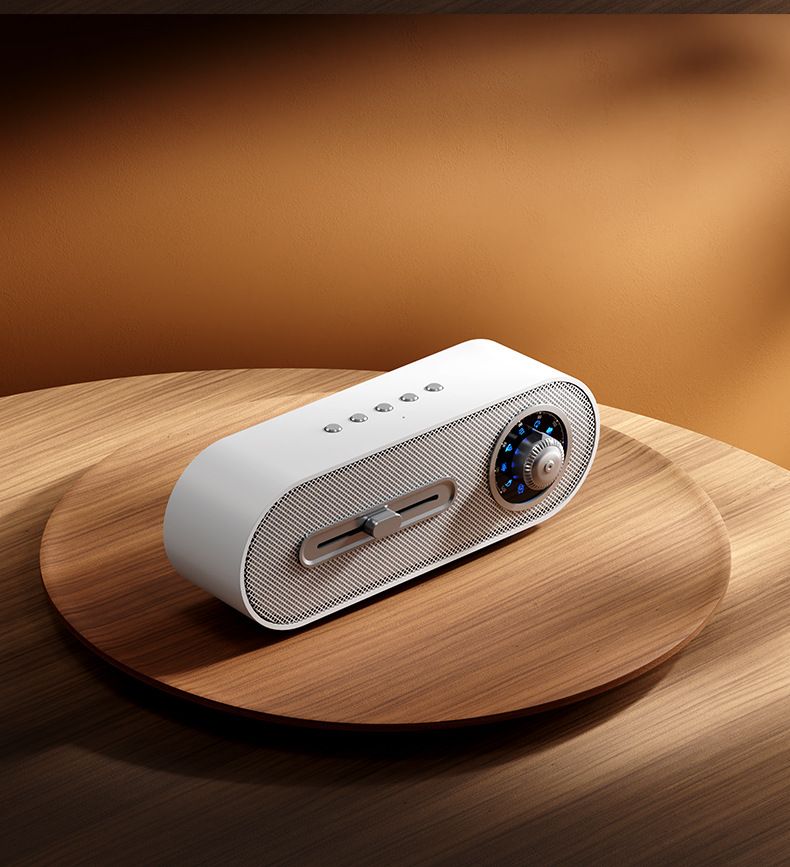 Retro Bluetooth-Lautsprecher mit Radio, Weißrauschen, Timer, kompaktes Schreibtisch-Modell