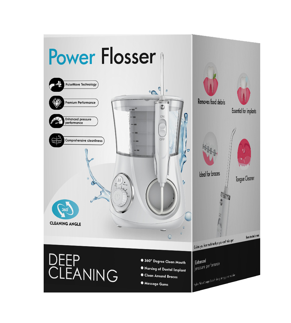 Electric water flosser, large capacity, 6 nozzles