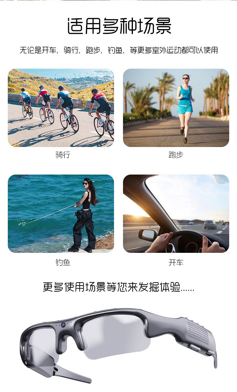 Smart Bluetooth glasses with camera and video recording