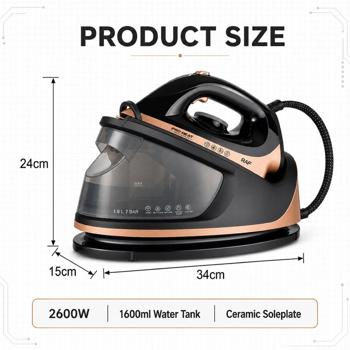 Portable pressure steam iron handheld high power