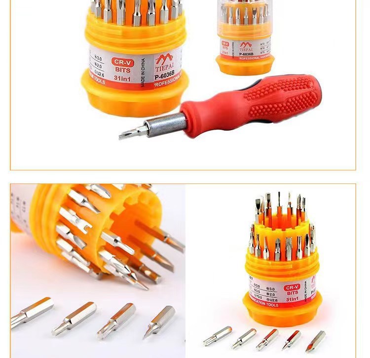 31-piece screwdriver set, phone repair, multi-function, various heads