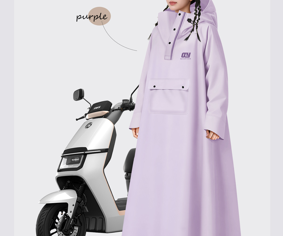 Tek parçalı yağmurluk elektrikli scooter, yetişkin