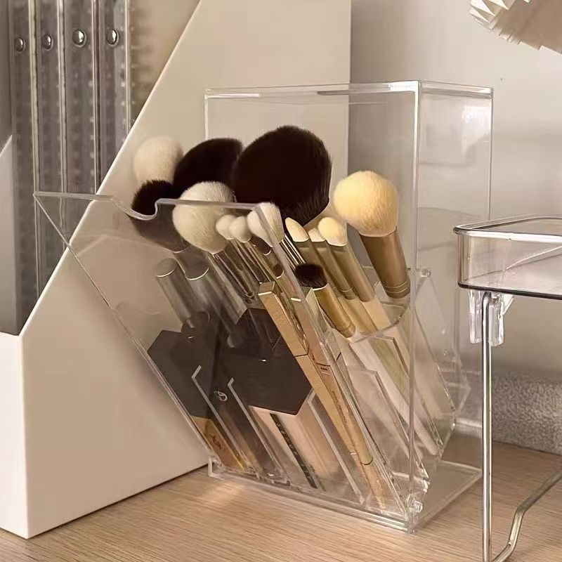 Acrylic cosmetic storage box, compartmented, dustproof