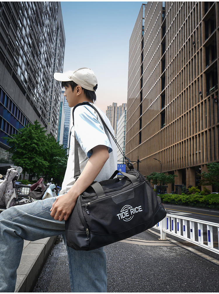 Oxford Cloth Fitness Bag, Dry-Wet Separation, Large Capacity