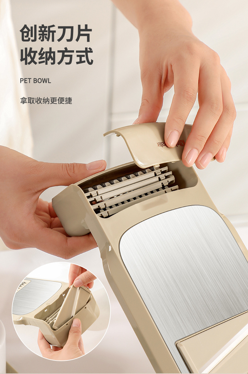 Vegetable cutter and grater with hand guard slicer function