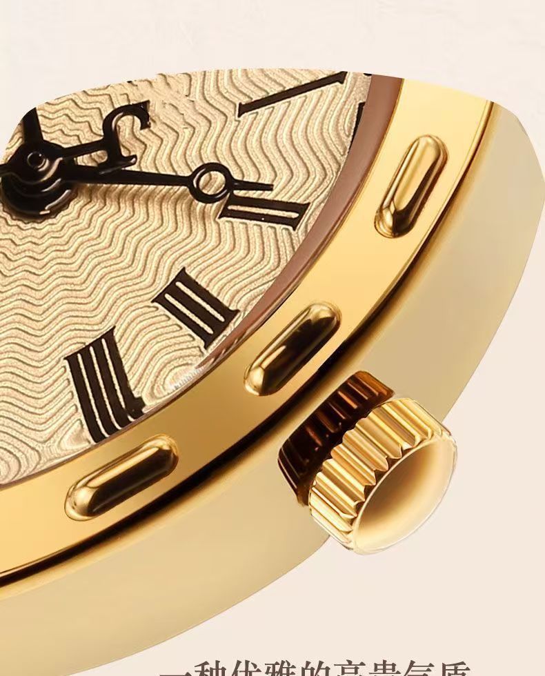 Barrel-Shaped Women's Quartz Watch Oval Leather Strap