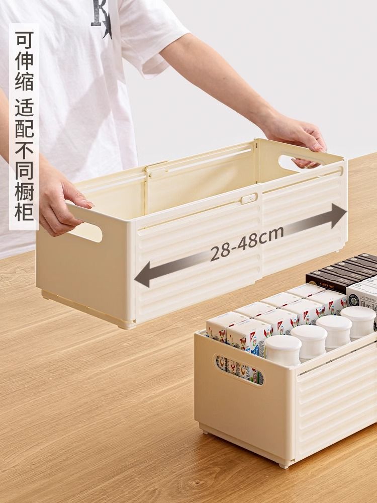 Retractable kitchen storage box with drawers for snacks