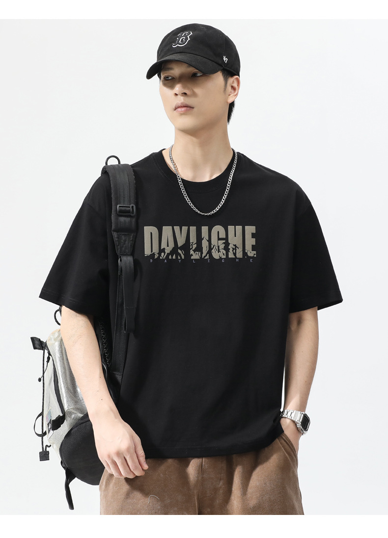 Summer men's t-shirt, short sleeve, crew neck, children's