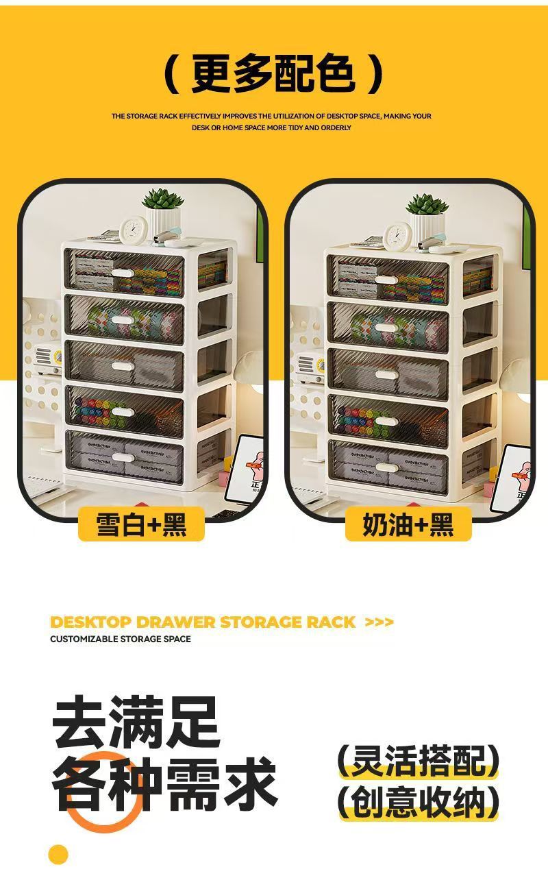 Storage box, multi-layer drawer, transparent, desktop organizer