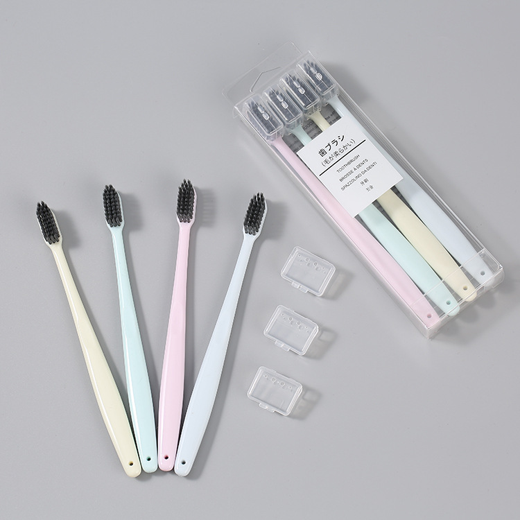 Japanese-style toothbrush 4-pack, medium soft bristles