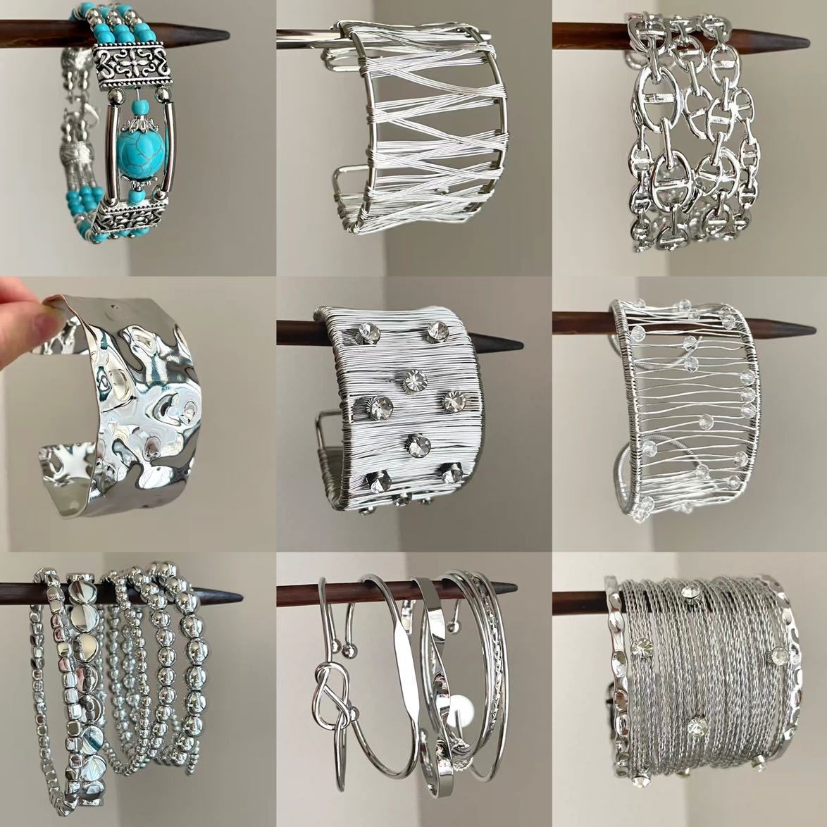 Silberarmband Strass minimalistischer Stil Mode Damenschmuck