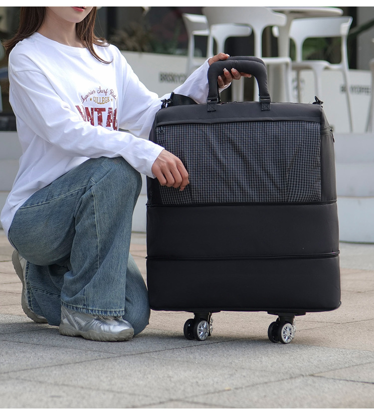 Extra-large travel bag expandable, wet and dry compartments