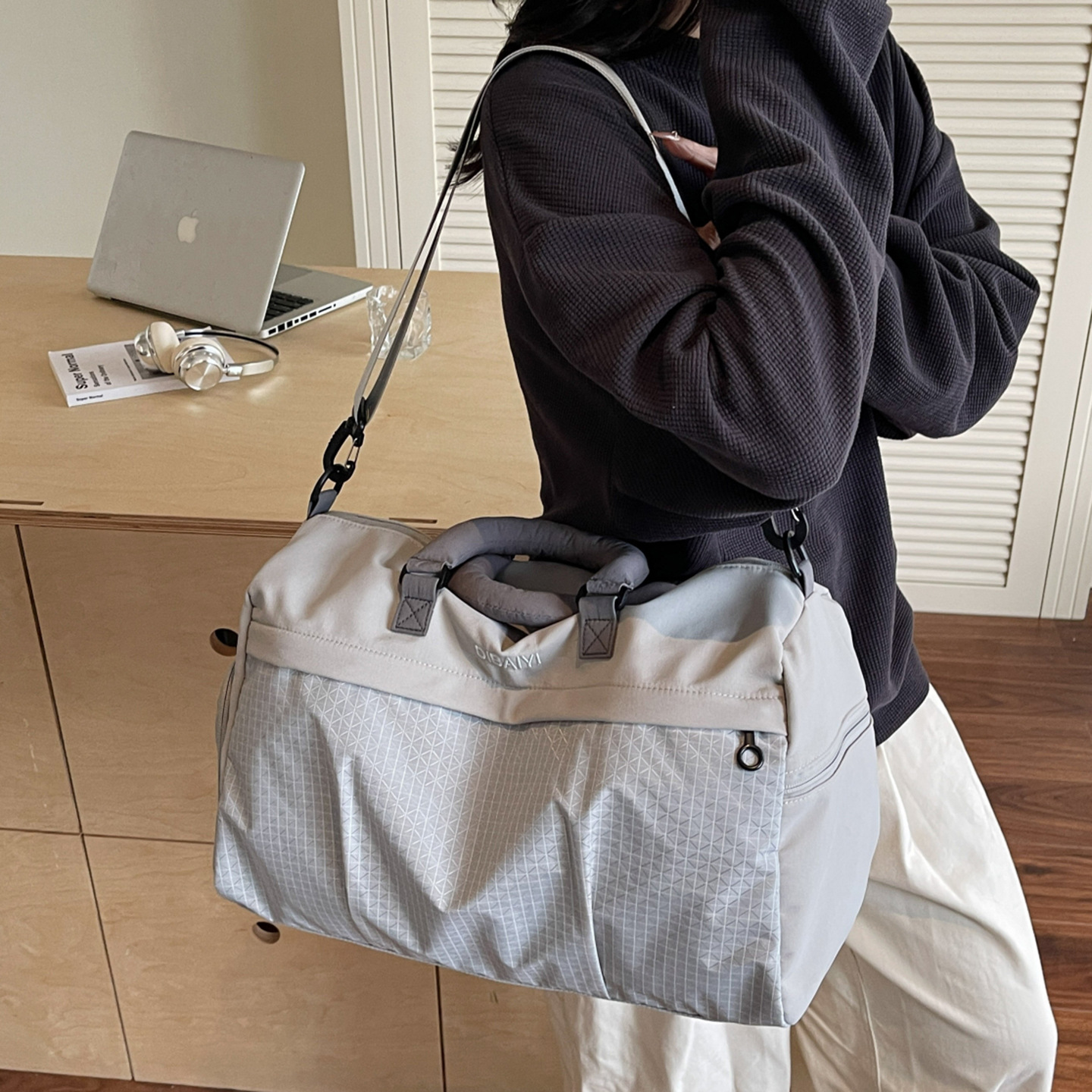 Große Reisetasche für Kurztripen Unisex modische Handtasche wasserdicht leicht Nassfach Sporttasche Fitness-Tasche Krankenhaustasche