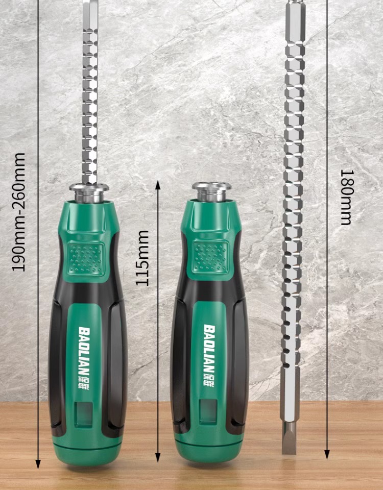 Telescopic magnetic multi-purpose screwdriver set