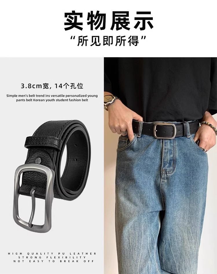 Herrenledergürtel mit Schnallenverschluss modisch Jeans Freizeitstihl