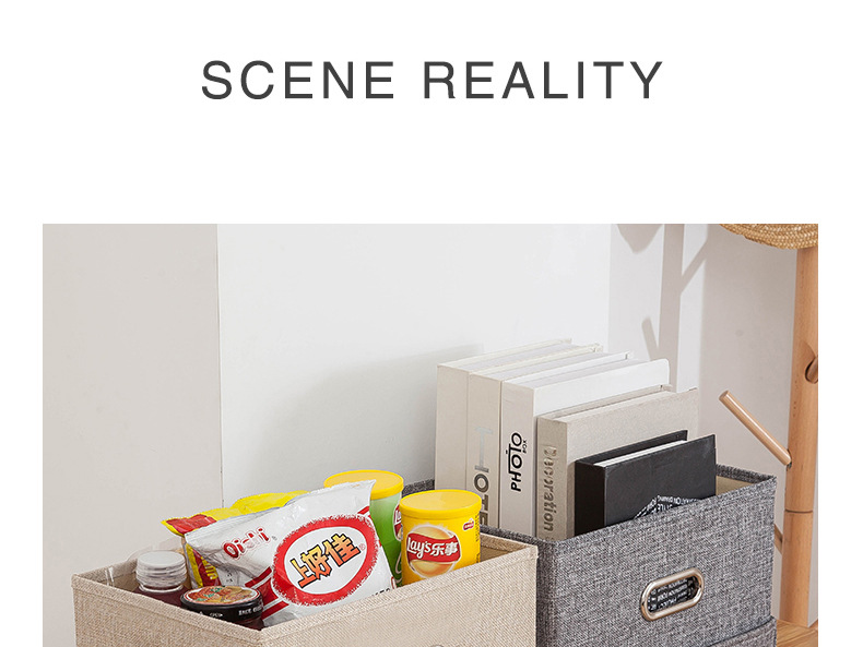 Foldable fabric clothing storage box with lid and drawers