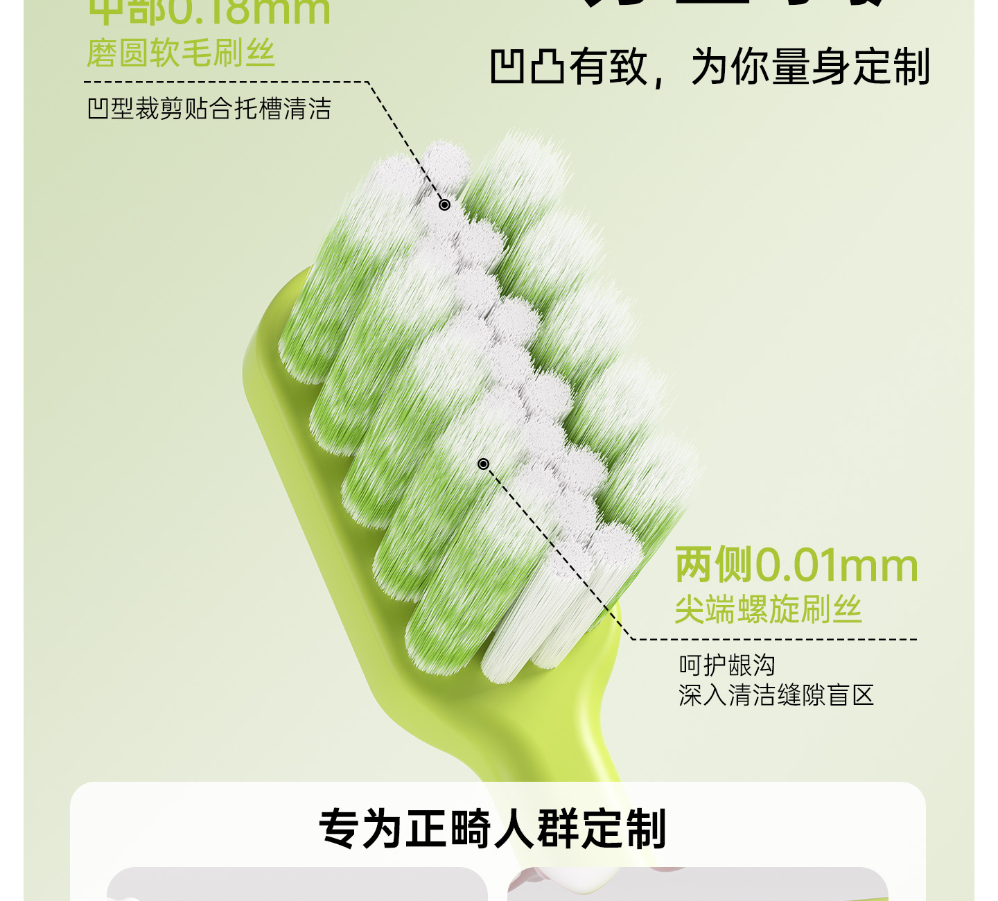 Portable travel toothbrush set, collapsible, soft bristles