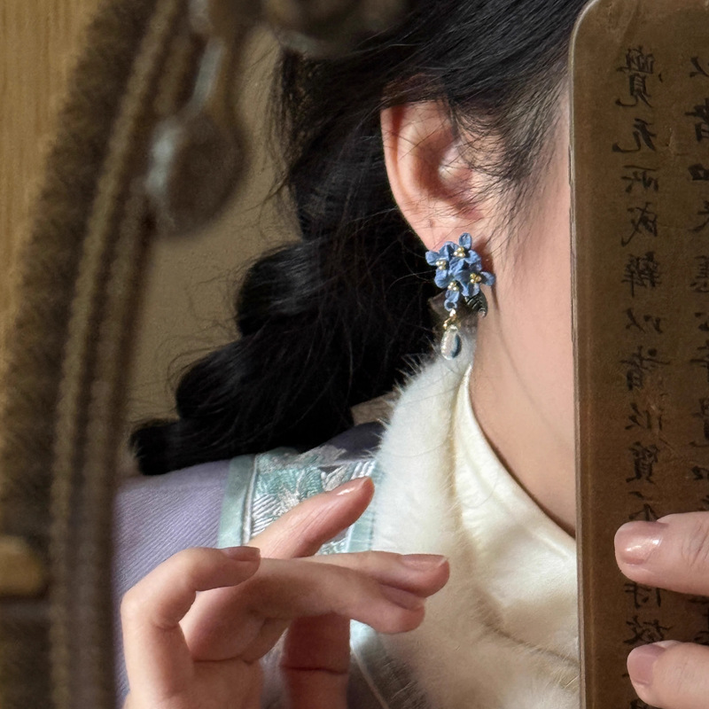 兰花｜新中式民族风古风精致甜美可爱清新氛围感旗袍花朵耳坠耳饰