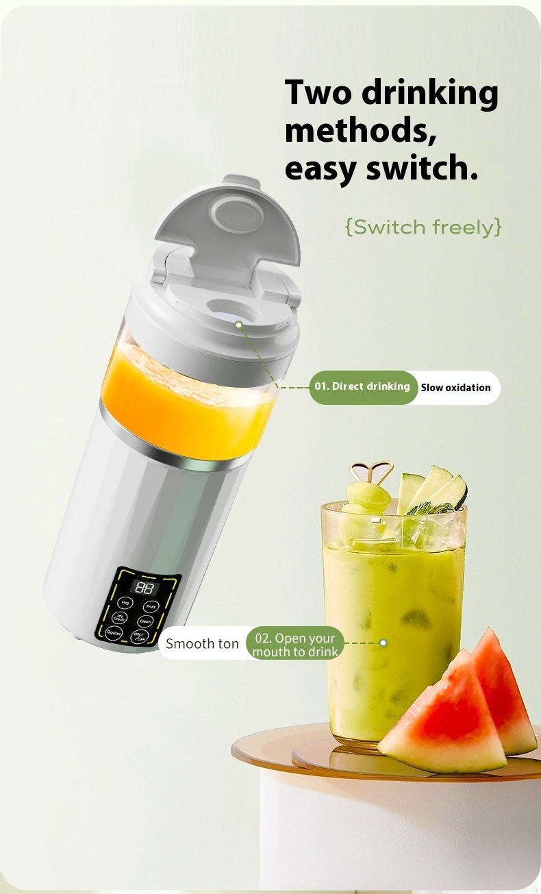 Digitaler Entsafter mit USB-Ladung, Eiscrusher-Funktion