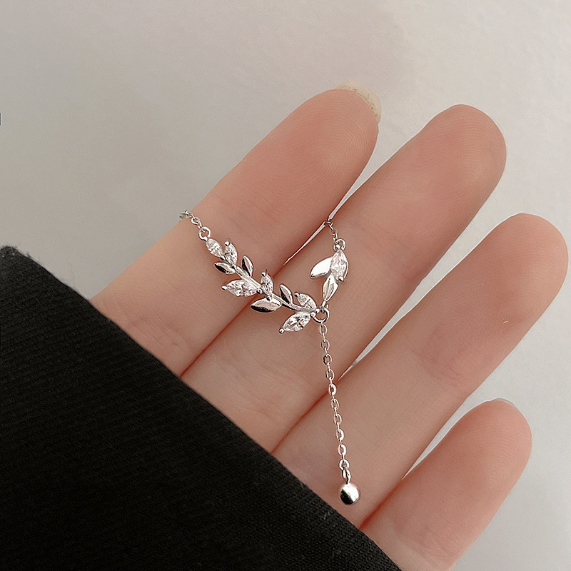 S999 Sterlingsilber Weizenquaste Halskette mit Verschlusskette