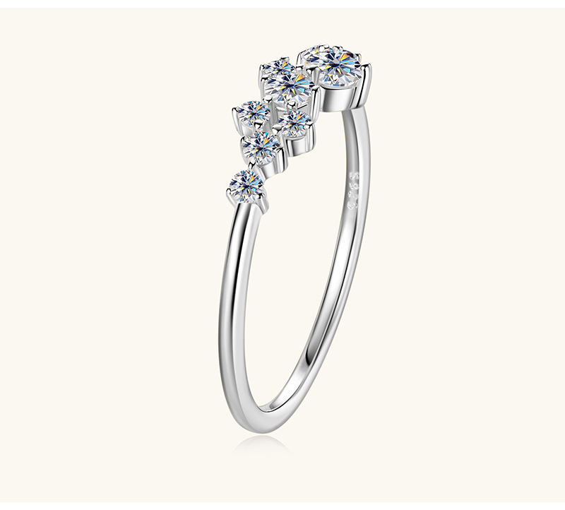 Moissanit Ring für Damen mit Sternendesign, Silber