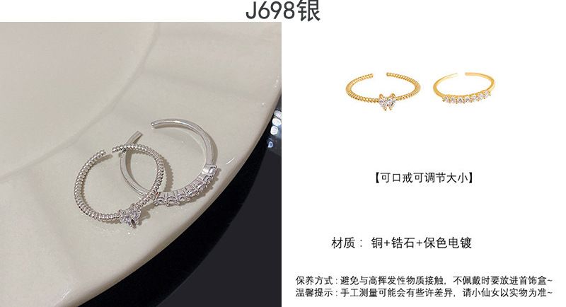 Pearl Zircon Butterfly Ring for Women, Couple Ring