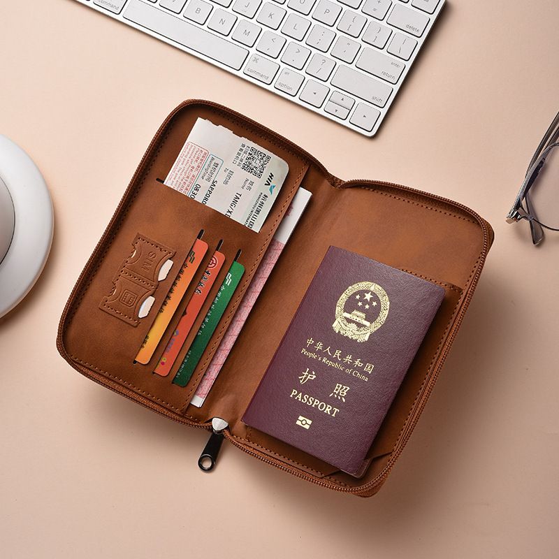 Zippered Passport Holder, Travel Document Organizer