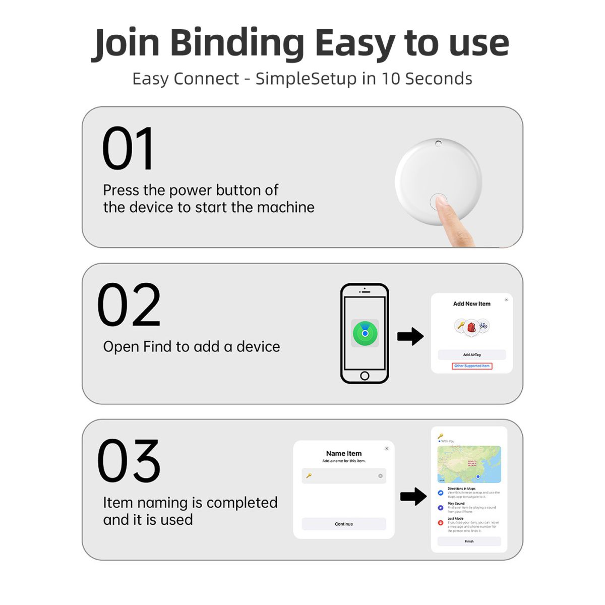 Apple FindMy Bluetooth-Tracker für Kinder und Haustiere, AirTag-kompatibel