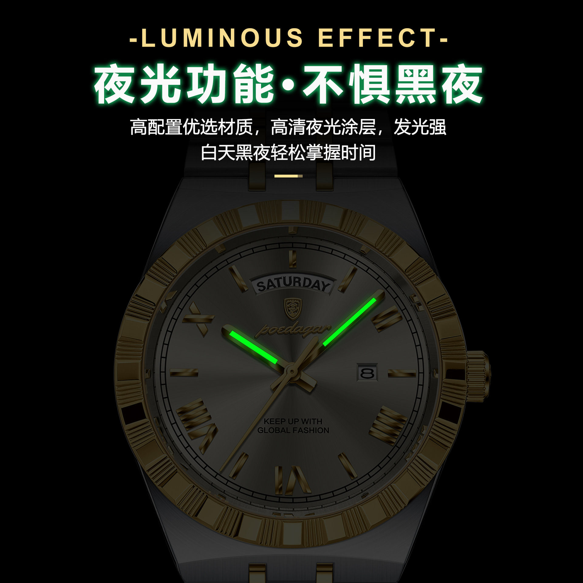 瑞士品牌防水新款夜光男士手表超薄款石英表直播外贸爆款一件代发