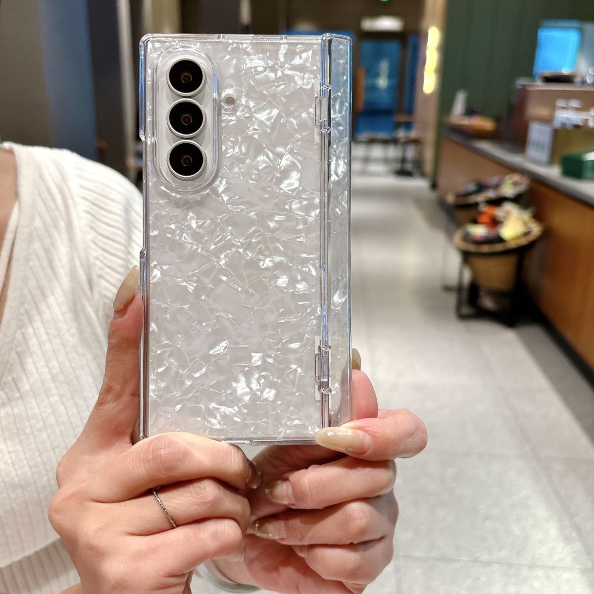 Samsung Galaxy Z Flip 8/7/6 ve Z Fold 8 kılıfı, kabuk desen