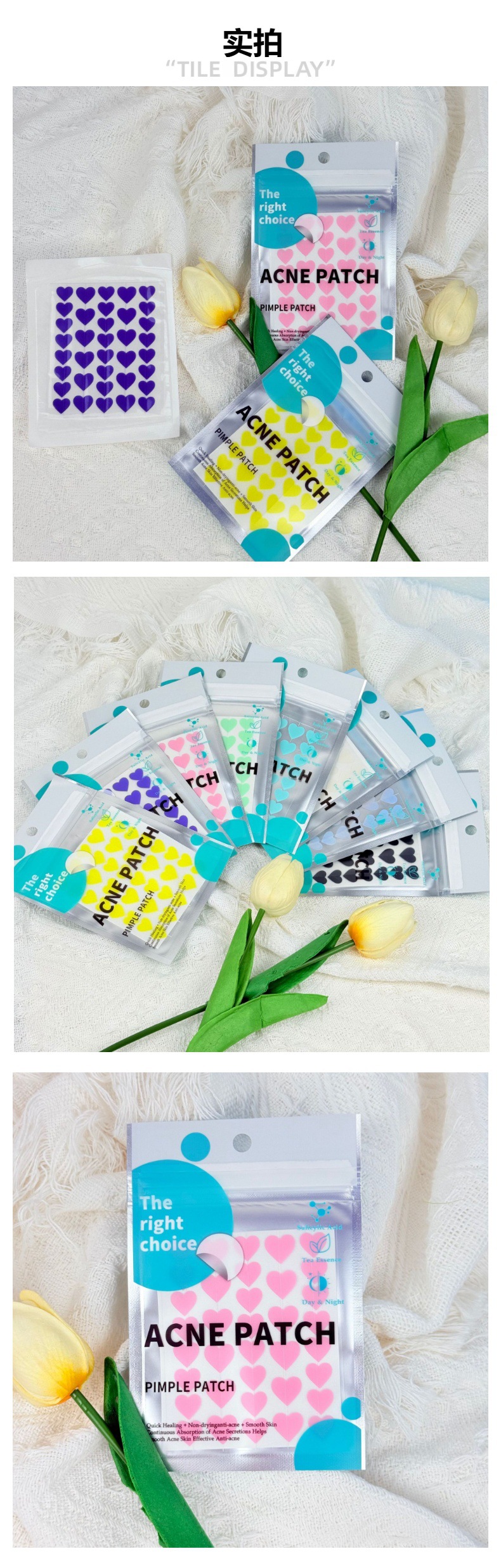 Pimplepatch Heart-Shaped Acne Patches Hydrocolloid Effective