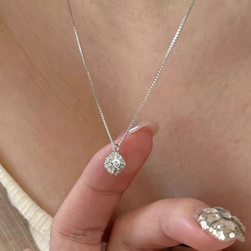 S925 Sterlingsilber Zirkonia-Halskette für Damen