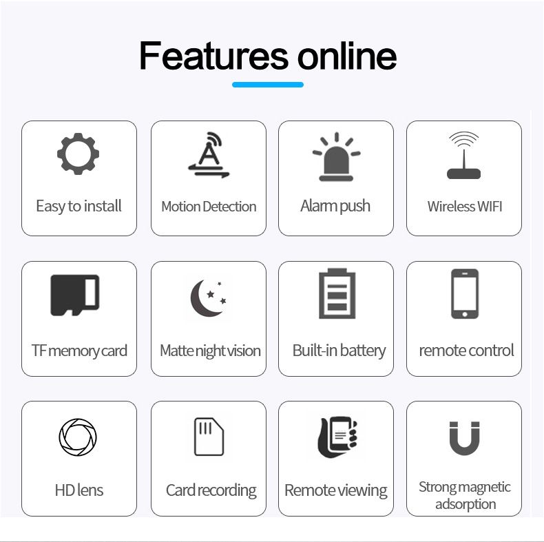 Kablosuz WiFi HD ağ kamerası, gece görüşü, iç ve dış mekan
