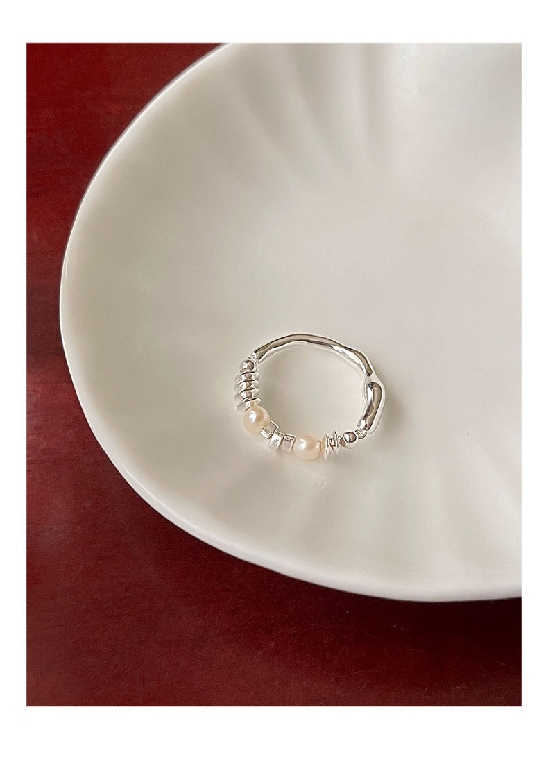 S925 Silver Pearl Creative Ring Women