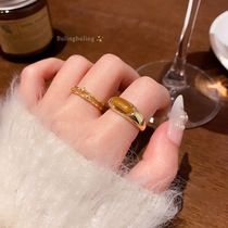 Zircon adjustable open ring for women, Korean style