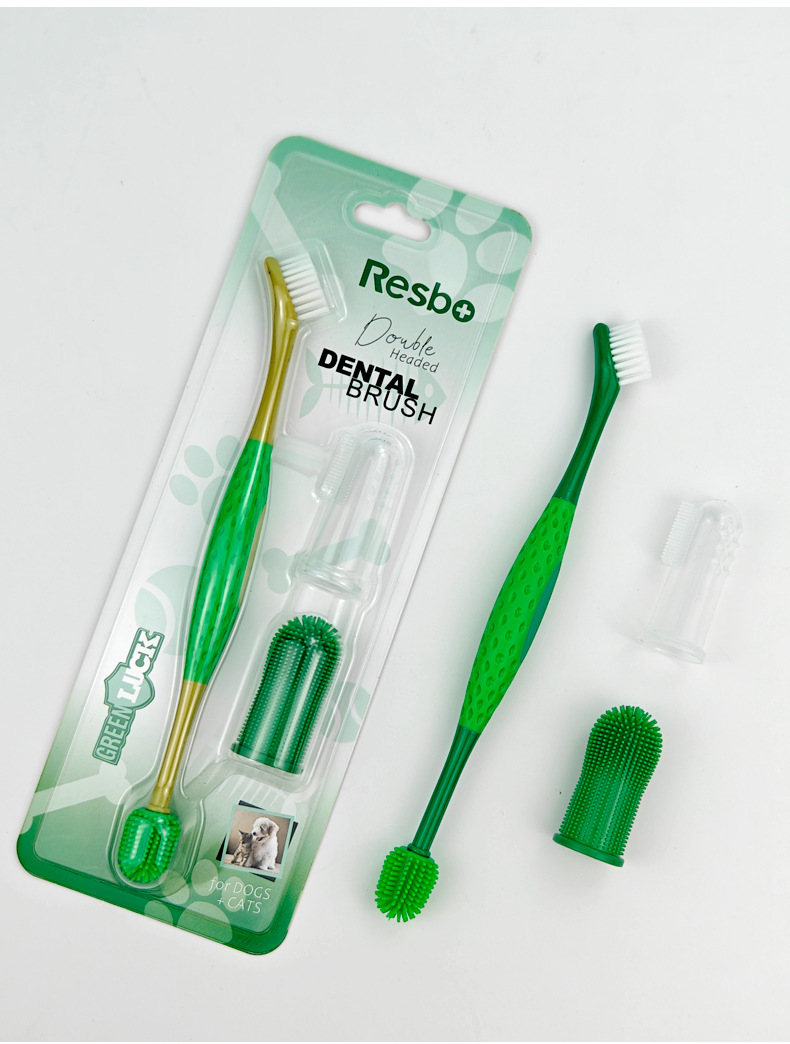 Pet toothbrush set for dogs and cats