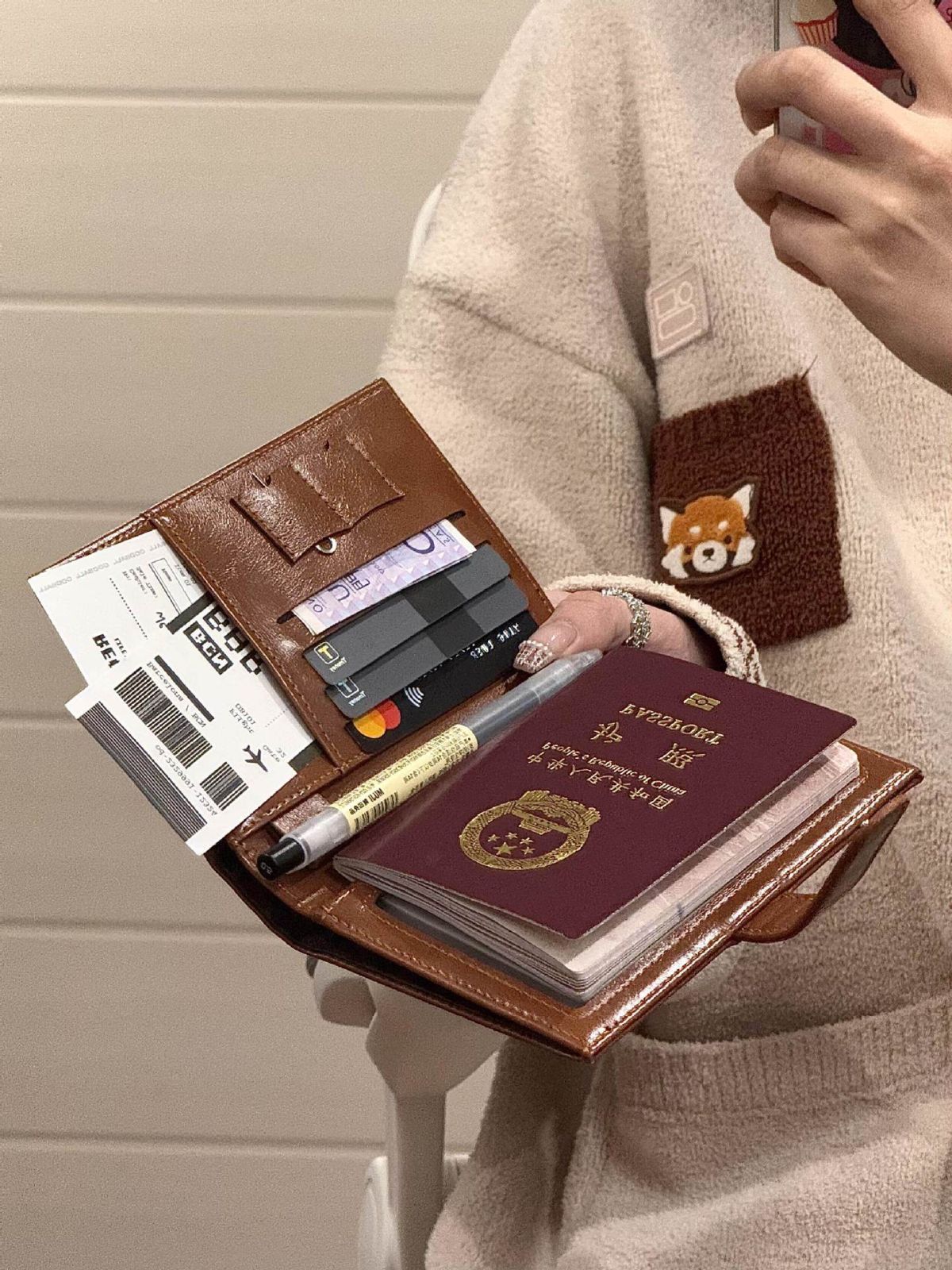 Çok işlevli pasaport cüzdanı RFID koruma