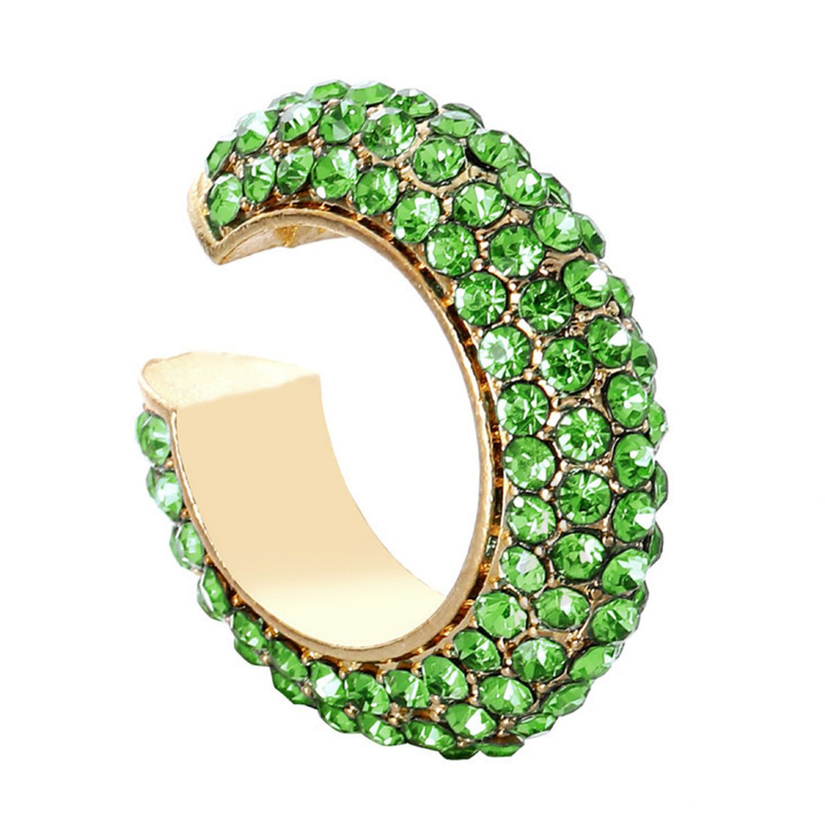 Full-rhinestone cartilage clip earrings, no piercing, colorful