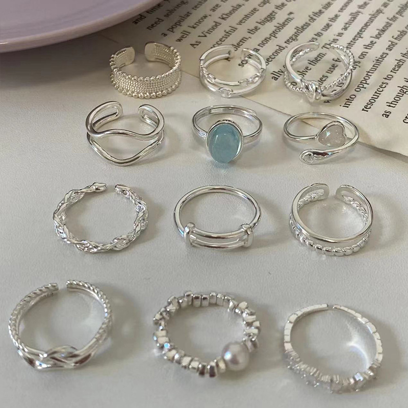 Moonstone silver ring, irregular design
