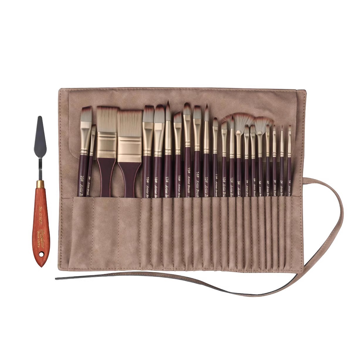 Giorgione 24-teiliges Nylon-Borsten-Pinselset mit Tragetasche