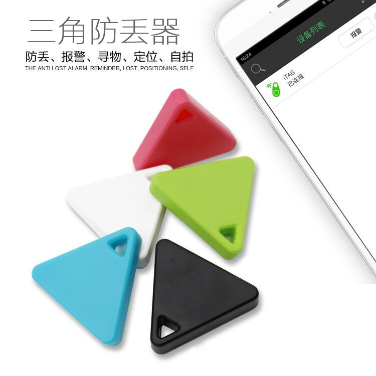 Üçgen Bluetooth anti-kayıp takip cihazı, anahtar ve çanta için