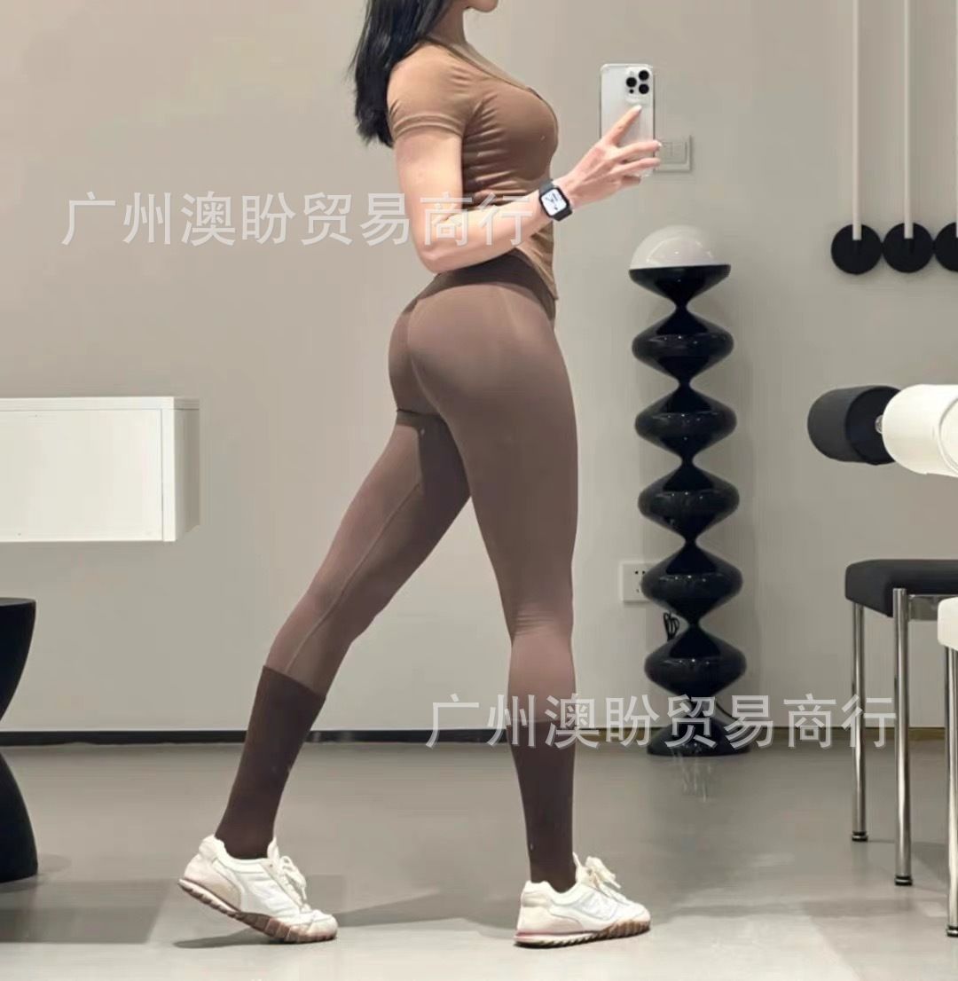 欧美爆款无缝瑜伽裤高弹力紧身翘臀性感打底裤运动紧身衣健身服女