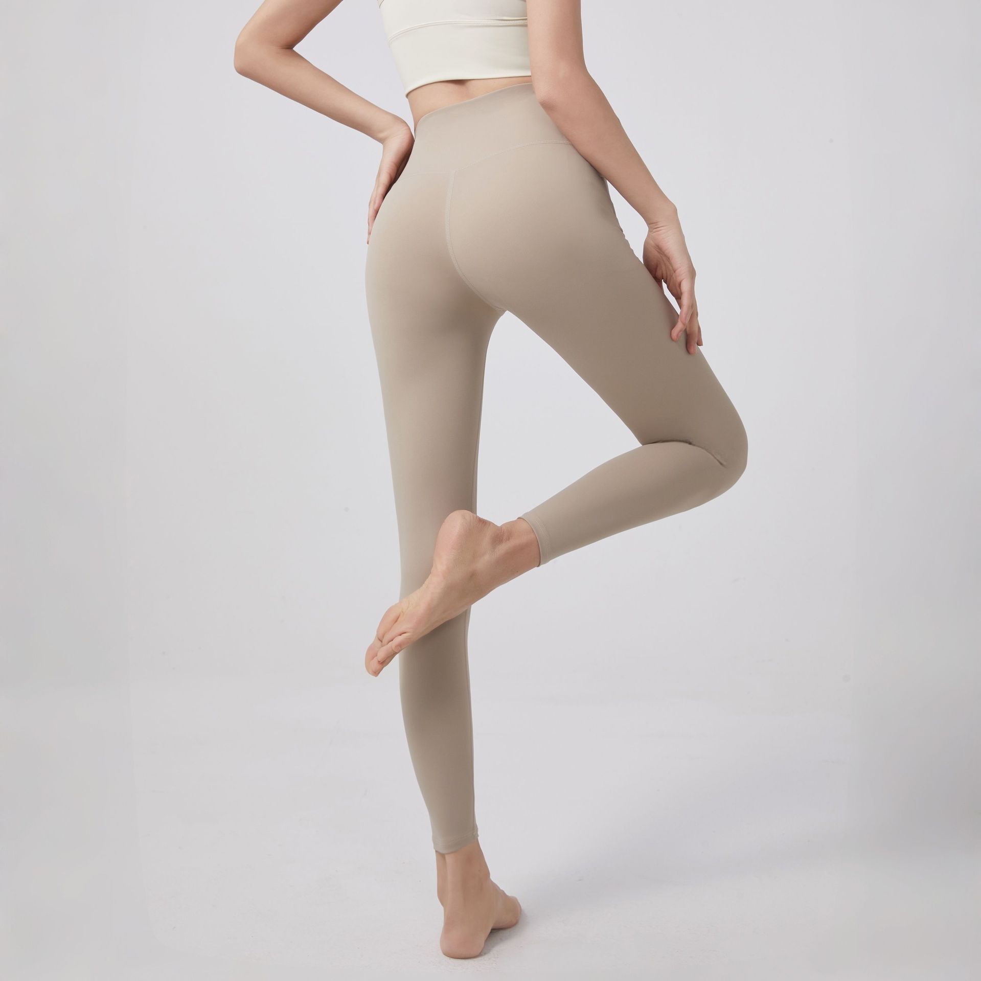 Nackte Yoga-Leggings, hohe Taille, nahtlos, Sommer schlank