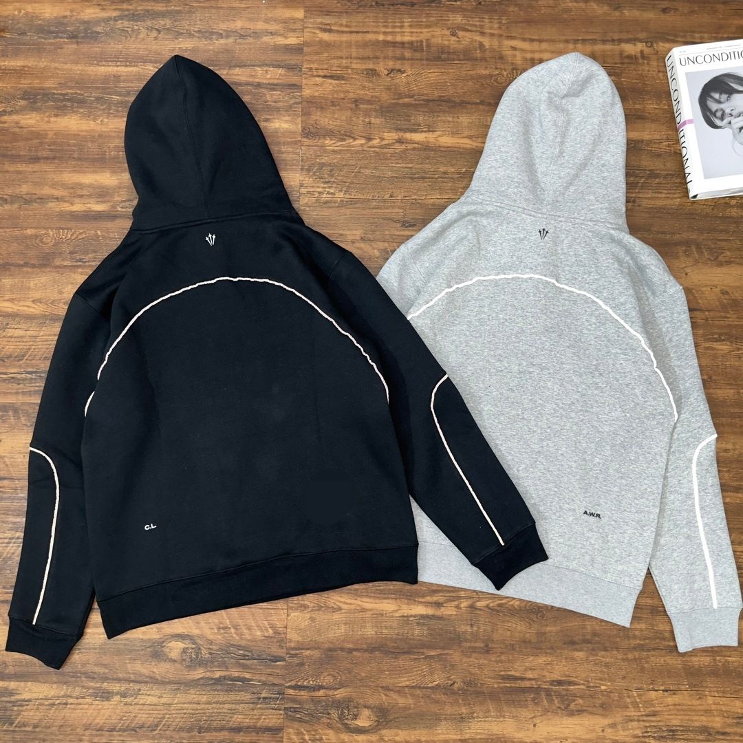 Herren-Fleece-Trainingsanzug mit Weiten-Beinen und reflektierendem Streifen