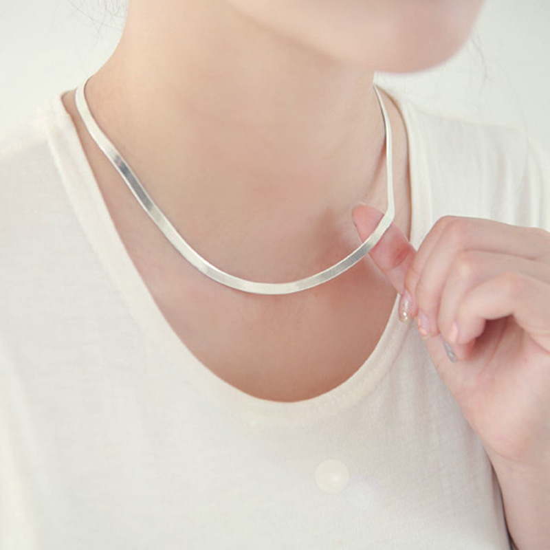 925er Silber Schlangenknochen-Halskette Herren Damen