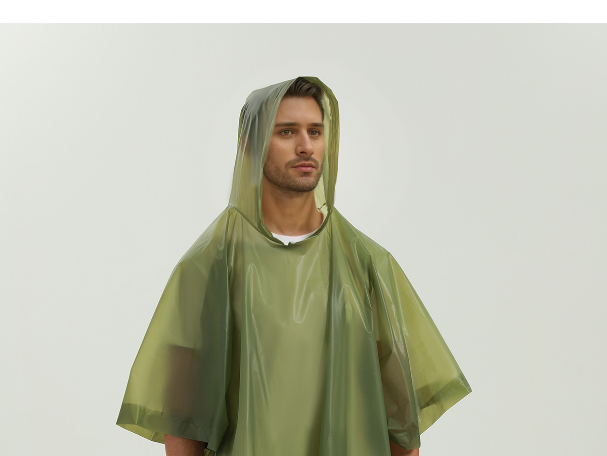 Raincoat cape, disposable, multi-purpose, full-body, 3-in-1, outdoor