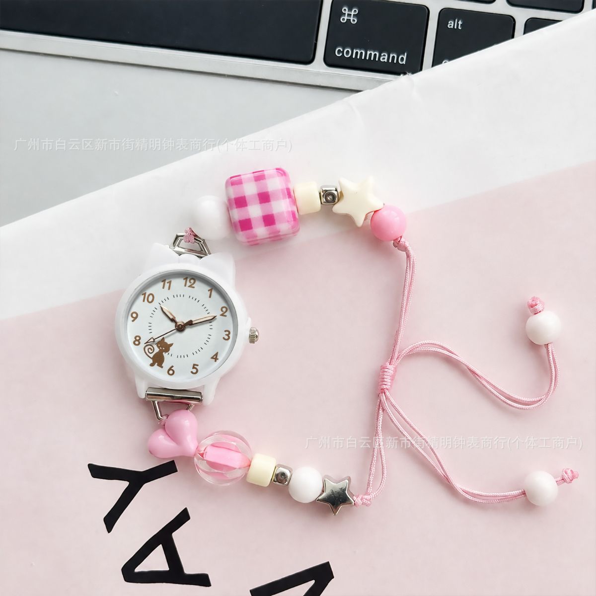 Damen-Armbanduhr mit Katzenmotiv, Quarz
